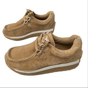 Roxy Women’s Dakota Platform Tan Leather Upper Shoes Size 7